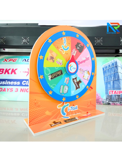 เกมส์วงล้อตั้งโต๊ะ ขนาด (W)58 x (D)20 x (H)65 ซม. วัสดุไม้MDF ปิดผิวเมลามีนสีขาว และ พลาสวูด