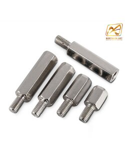 เสา Nut screw M3 น็อตสกรู 6 เหลี่ยม male-female สีเงิน