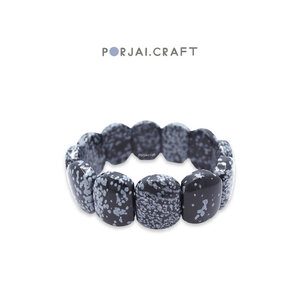 Snowflake Obsidian Bracelet กำไลข้อมือสโนว์เล็กออบซิเดียน