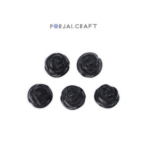 Black Obsidian Rose Bead ลูกปัดดอกกุหลาบออบซิเดียน