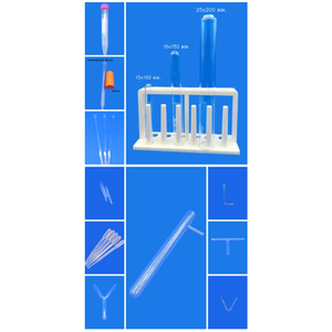 หลอดทดลอง / หลอดแก้ว / หลอดหยด / แท่งแก้วคนสาร / จุกยาง (Test Tube / Glass Tube / Dropper / Stirring Rod / Rubber)