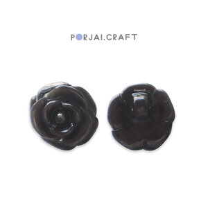 Rainbow Obsidian Rose Shank Button Bead ลูกปัดดอกกุหลาบเรนโบว์ออบซิเดียน 28mm