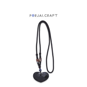 Rainbow Obsidian Faceted Heart Necklace สร้อยคอเรนโบว์ออบซิเดียนหัวใจ