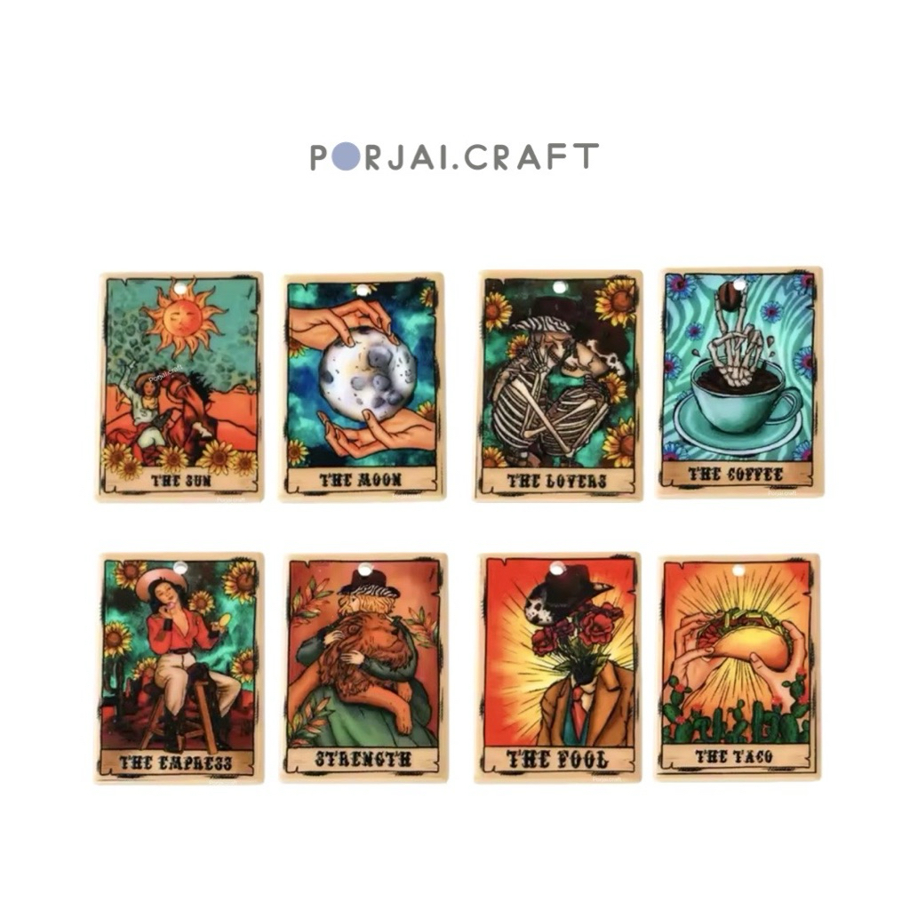 จี้ไพ่ทาโรต์ Acrylic Tarot -Style Pendants 38mm