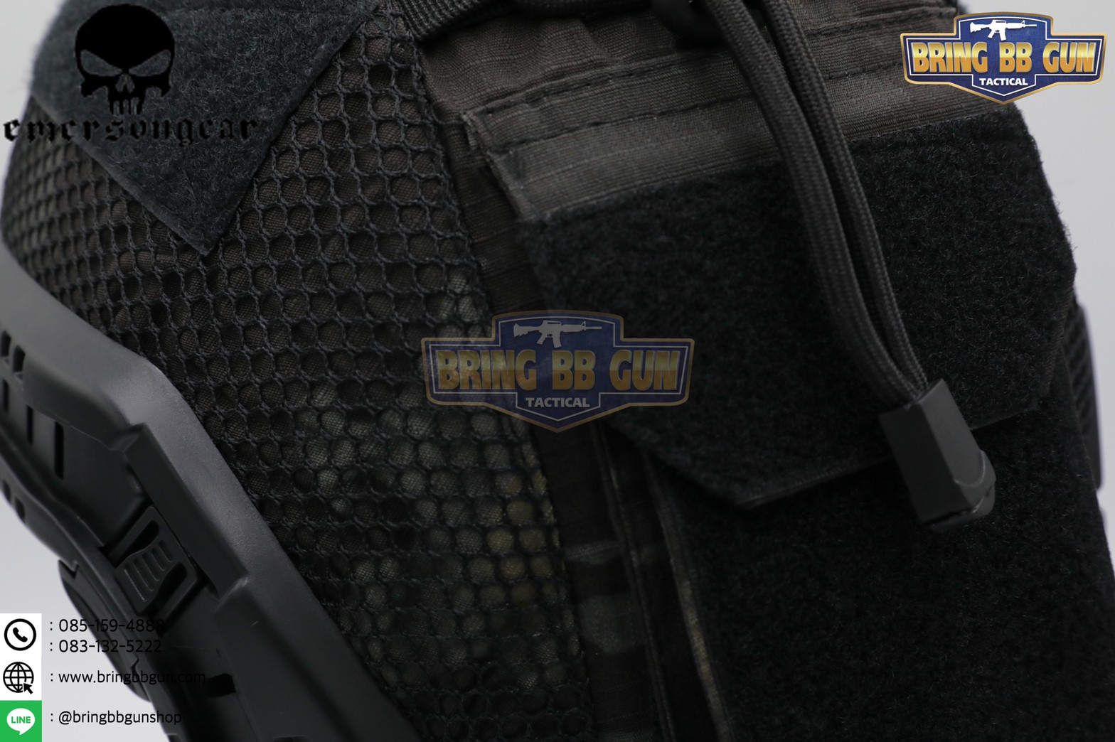 หมวก Fast ยี่ห้อ Emerson + ผ้าคลุมหมวก รุ่น ปรับท้ายทอยได้ (Fast Helmet MH type)