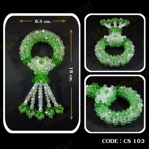 พวงมาลัยคริสตัล ขนาดเล็ก (สีเขียว)