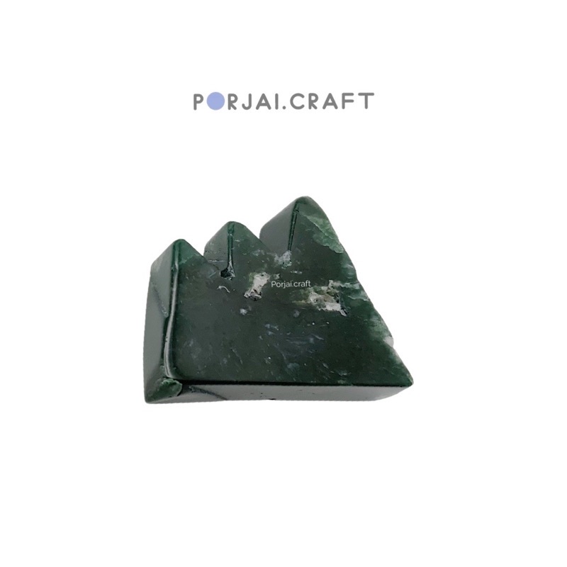 Moss agate mountain carving มอสอาเกตแกะสลักรูปภูเขา