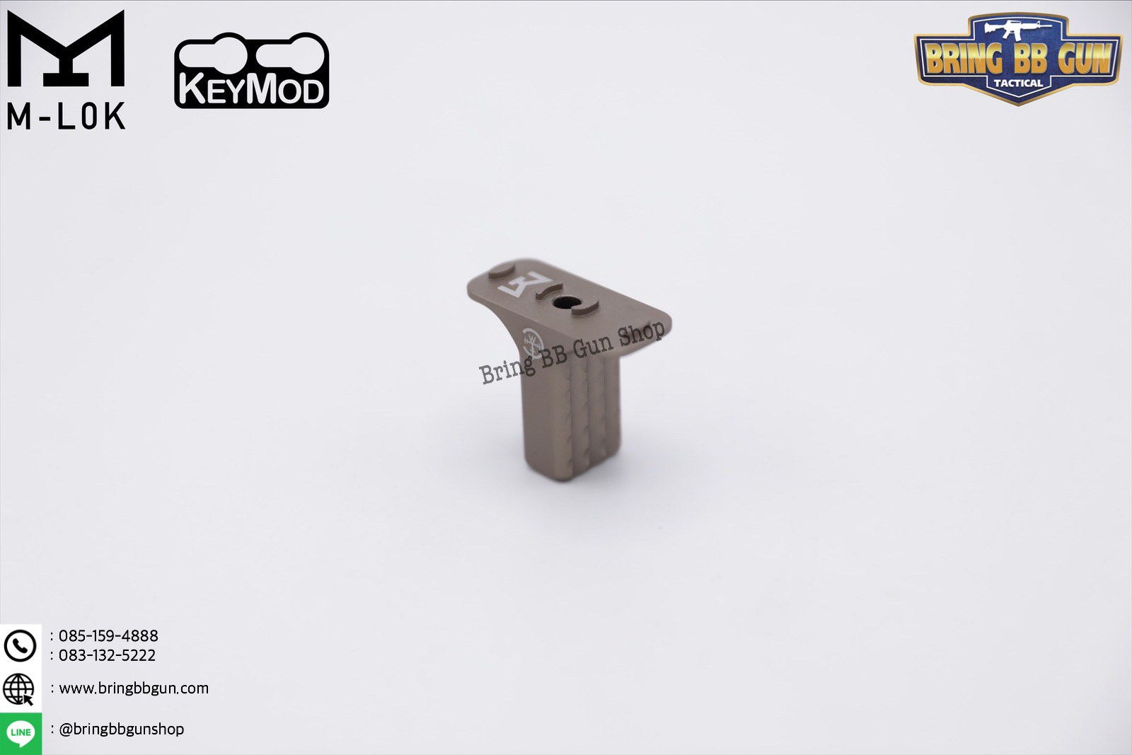 กริ๊ปมือหน้า (Angled Foregrip) ยี่ห้อ Impact Weapons Components M-Lok/Keymod Barrier Hand Stop (ใช้ได้กับชุดหน้าระบบราง M-Lock และ Keymod)