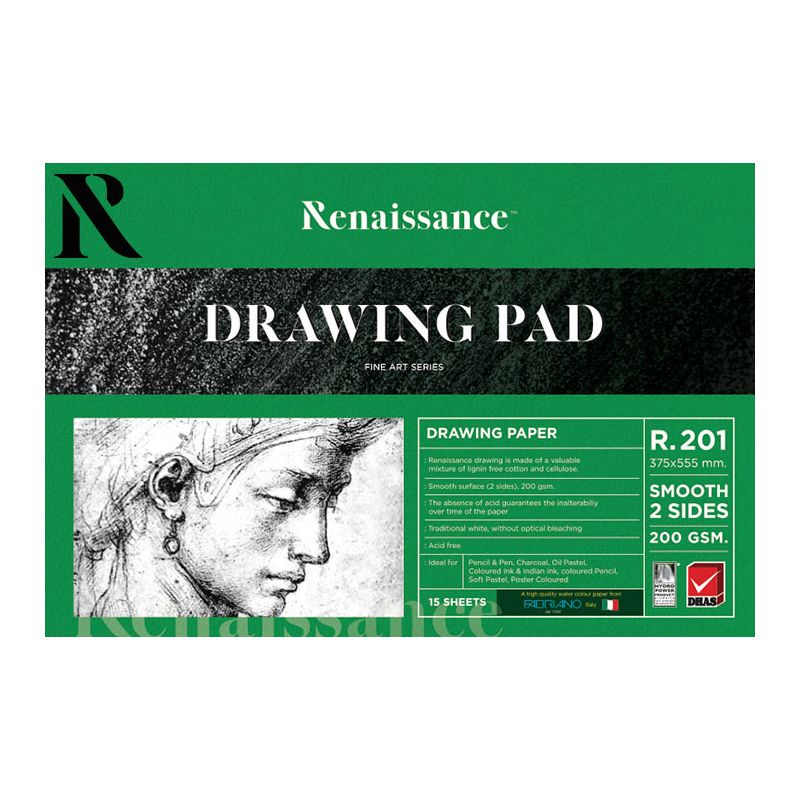 กระดาษร้อยปอนด์ RENAISSANCE Drawing Pad ผิวเรียบ