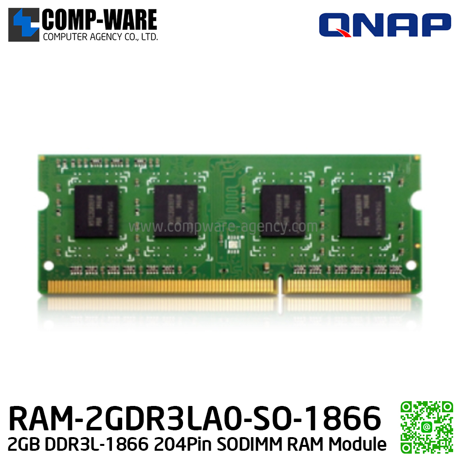 QNAP RAM Module 2GB DDR3L-1866 204Pin SODIMM RAM Module (1Y Warranty) RAM-2GDR3LA0-SO-1866