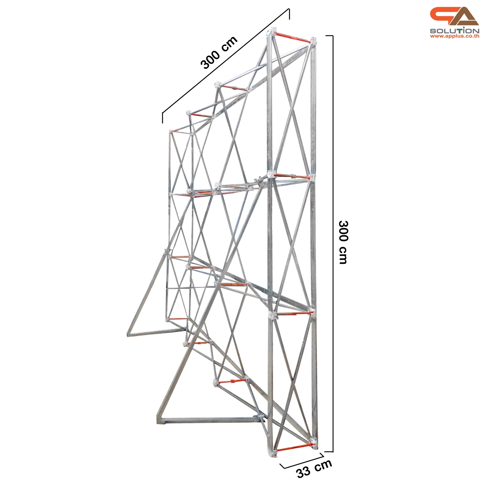 VINYL BACKDROP OUTDOOR แบคดรอบไวนิล รุ่น 3x3 ขนาด (W)200-300 x (H)200-300 cm. โครงอะลูมิเนียมพร้อมขาค้ำยัน ถอดประกอบได้ เหมาะกับงานภายนอกอาคาร