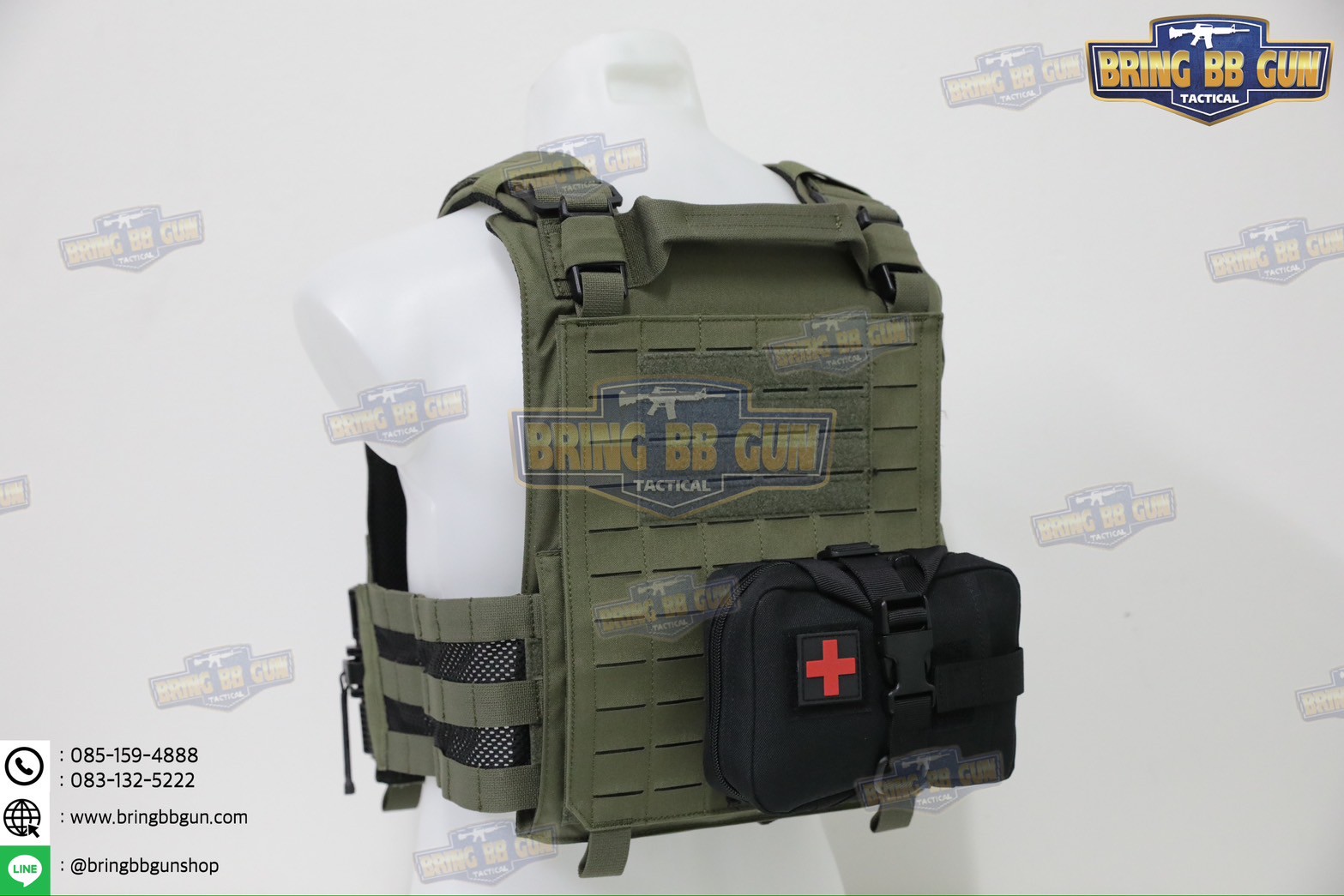 กระเป๋าพยาบาลสนาม B03 (แบบกระตุกไว) (ทรงแนวนอน) เพ้า IFAK รุ่น B03 (ทรงแนวนอน) (IFAK Pouch) (Medic Pouch)