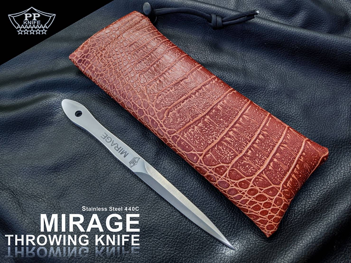 มีดขว้าง MIRAGE มีดขว้างตัวใหม่ของ PPKNIFE ทำจากสแตนเลส 440C ออกแบบโฉมใหม่ให้ใช้งานได้อย่างสะใจทนทาน สามารถขว้างได้ทั้งแบบหมุน และ ไม่หมุน