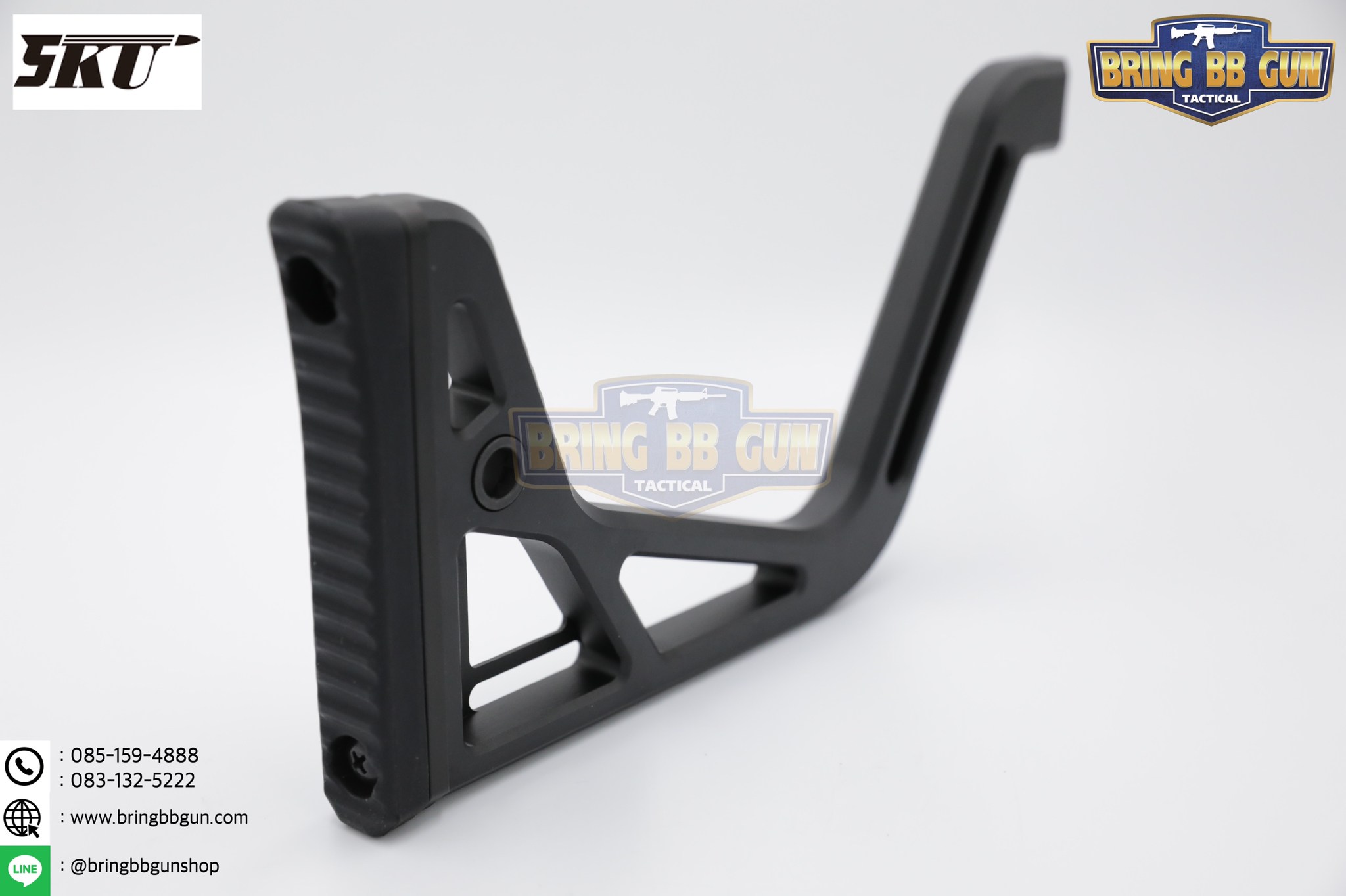 พานท้ายปืนแบบพับได้ ยี่ห้อ 5KU รุ่น Folding Visor Stock 1913 Interface (พานท้ายสำหรับหน้ากากกันแก๊สพิษ)