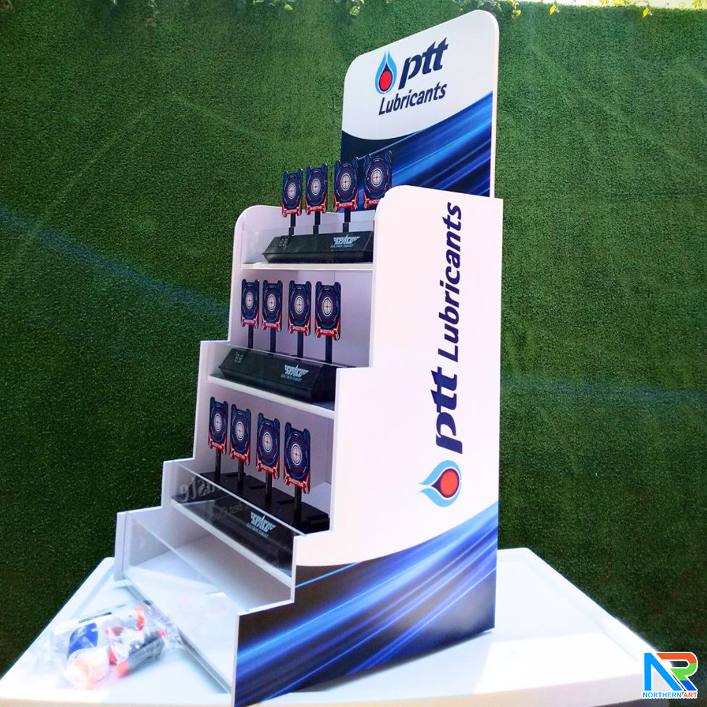 เช่าเกมส์ยิงเป้านิ่ง ตั้งโต๊ะ ขนาด (W)40 x (D)40 x (H)90 cm. พร้อมเป้านิ่ง 4 แผ่น 3 ชุด และปืนกระสุนโฟม 1 กระบอก