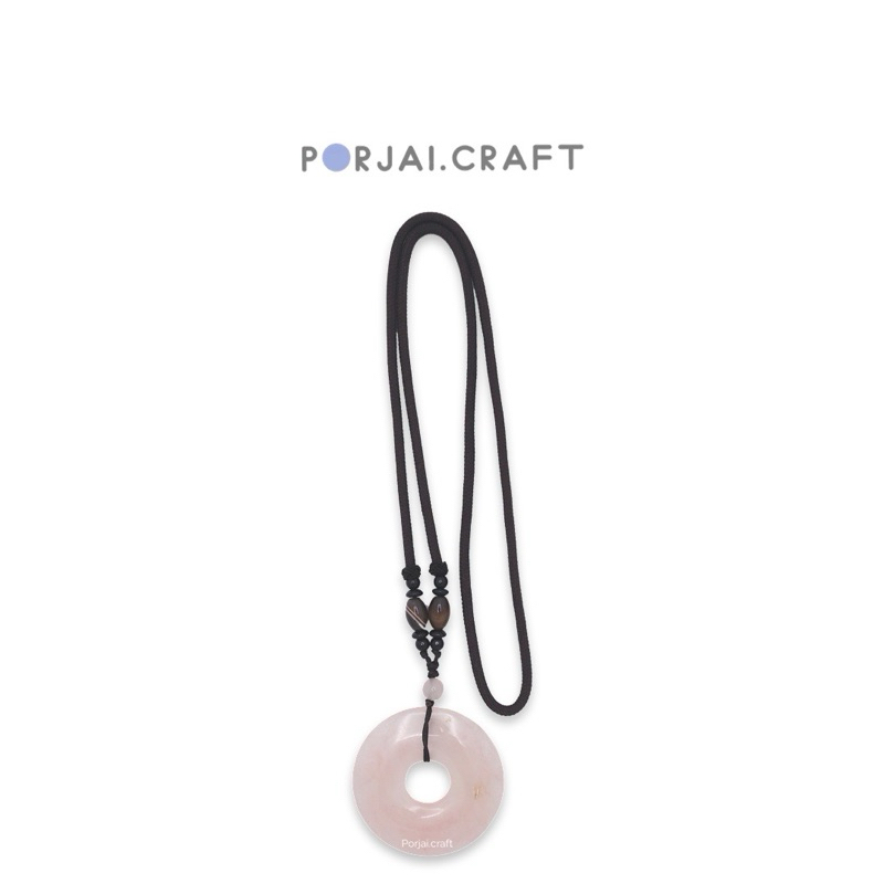 Rose Quartz Donut Necklace สร้อยคอโรสควอตซ์