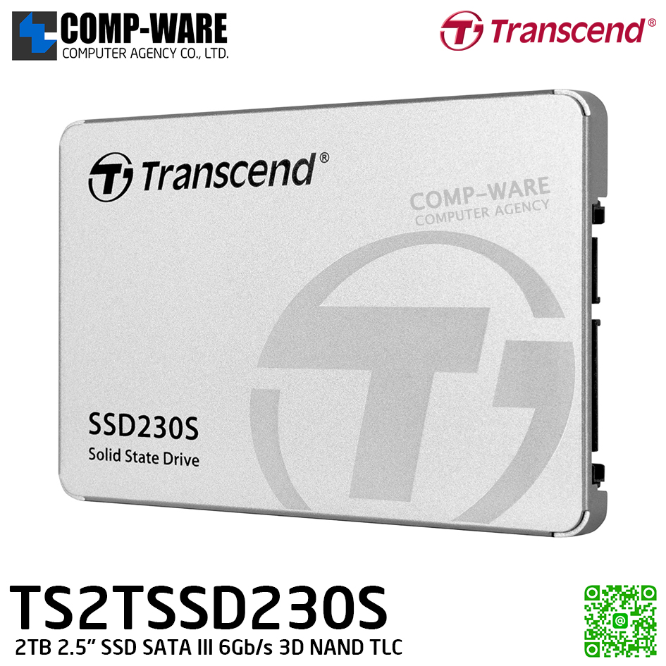 Transcend SSD230S 2TB 2.5" SSD SATA III 6Gb/s 3D NAND TLC - TS2TSSD230S - 5Y Warranty