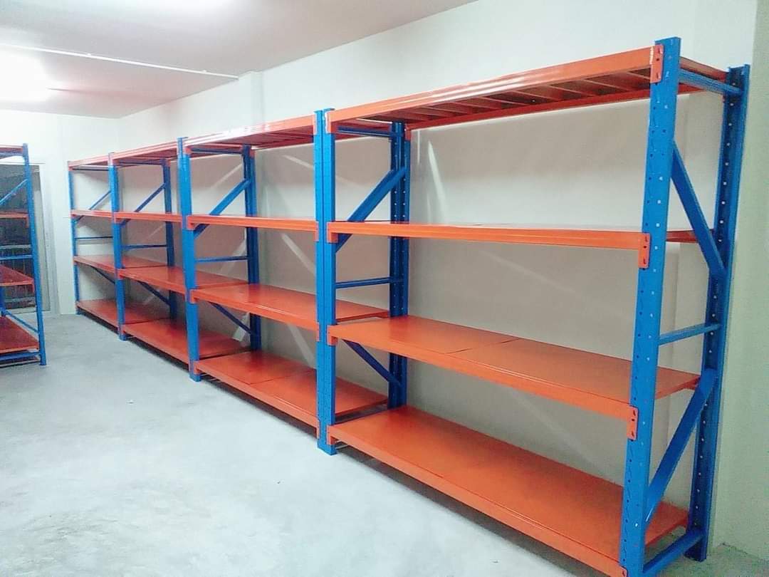 Micro Rack Quadruple (ชั้น4ล็อก) 800x200x60cm. สีทูโทน ส้มน้ำเงิน