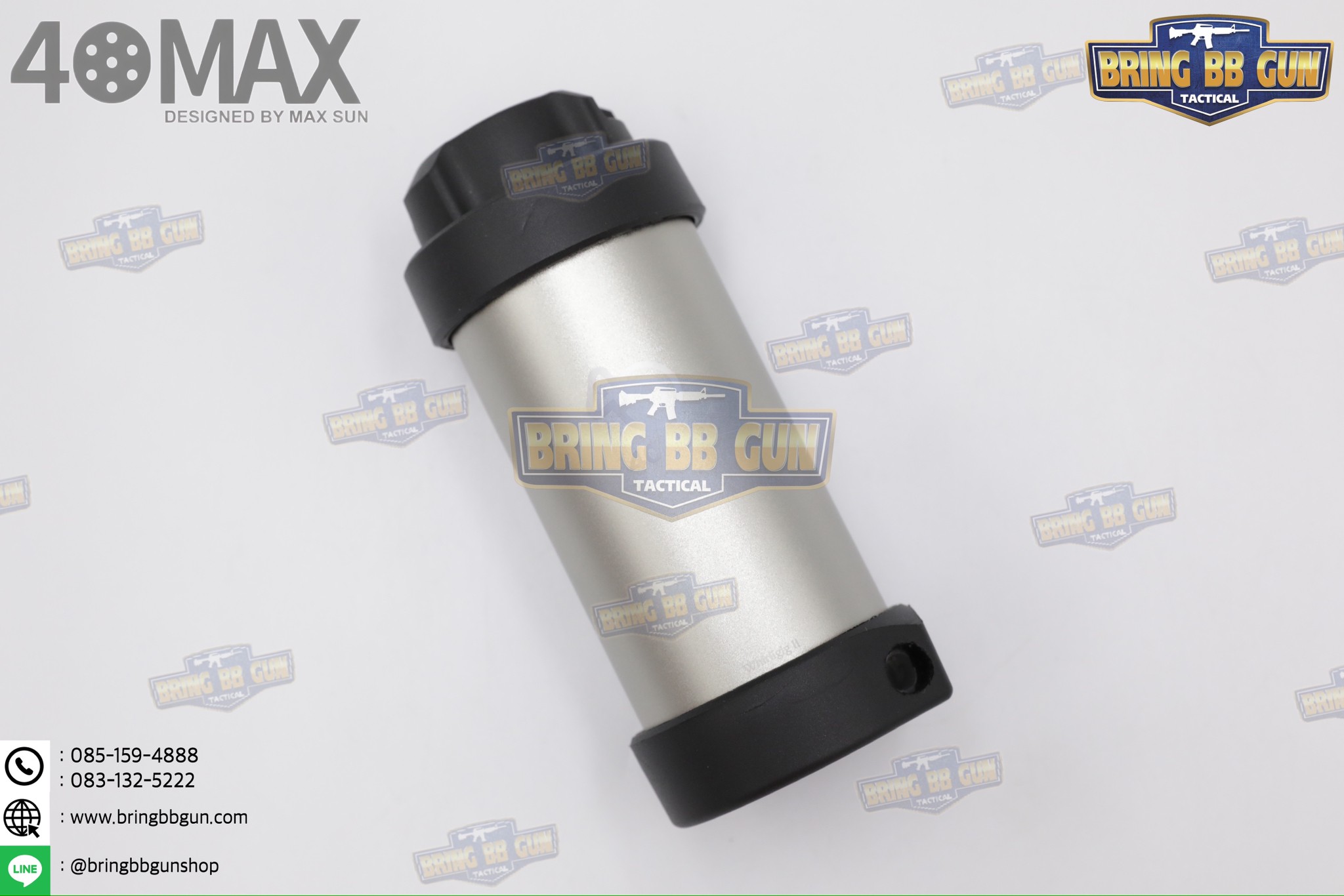 Airsoft Grenade ยี่ห้อ 40MAX รุ่น Whirligig II (Version2) (ระเบิดลูกกระสุนบีบีกันแบบอัดแก๊ส) (40MAX 6mm. BBS Tactical Whirligig II Impact Grenade)