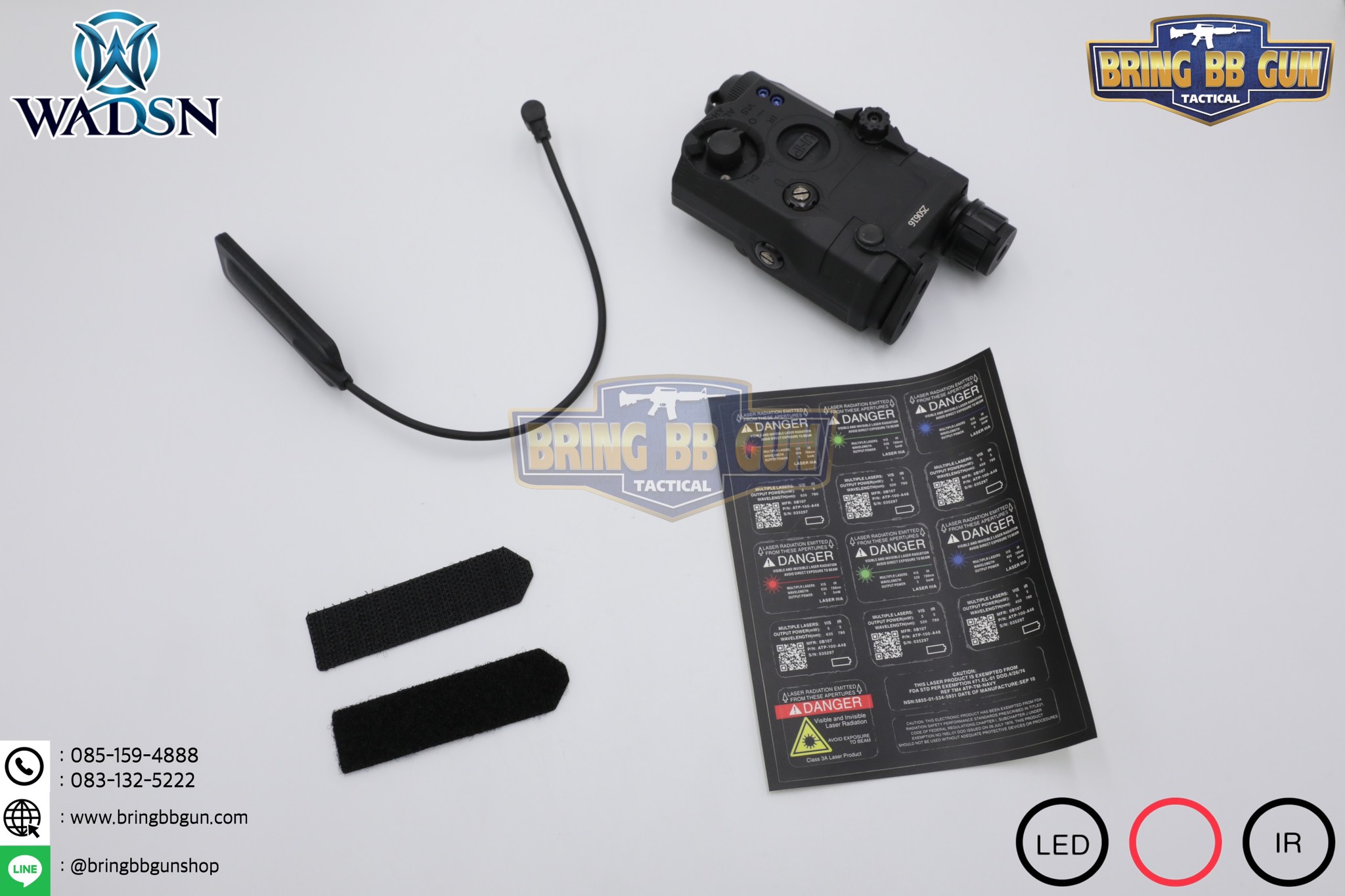 กล่อง PEQ-15 LA-5C Laser Pointer ยี่ห้อ WADSN รุ่น Real Grade (รุ่น Top) รุ่นไฟฉาย และ เลเซอร์สีแดง