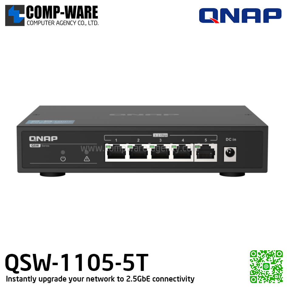 QNAP QSW-1105-5T Instantly upgrade your network to 2.5GbE connectivity