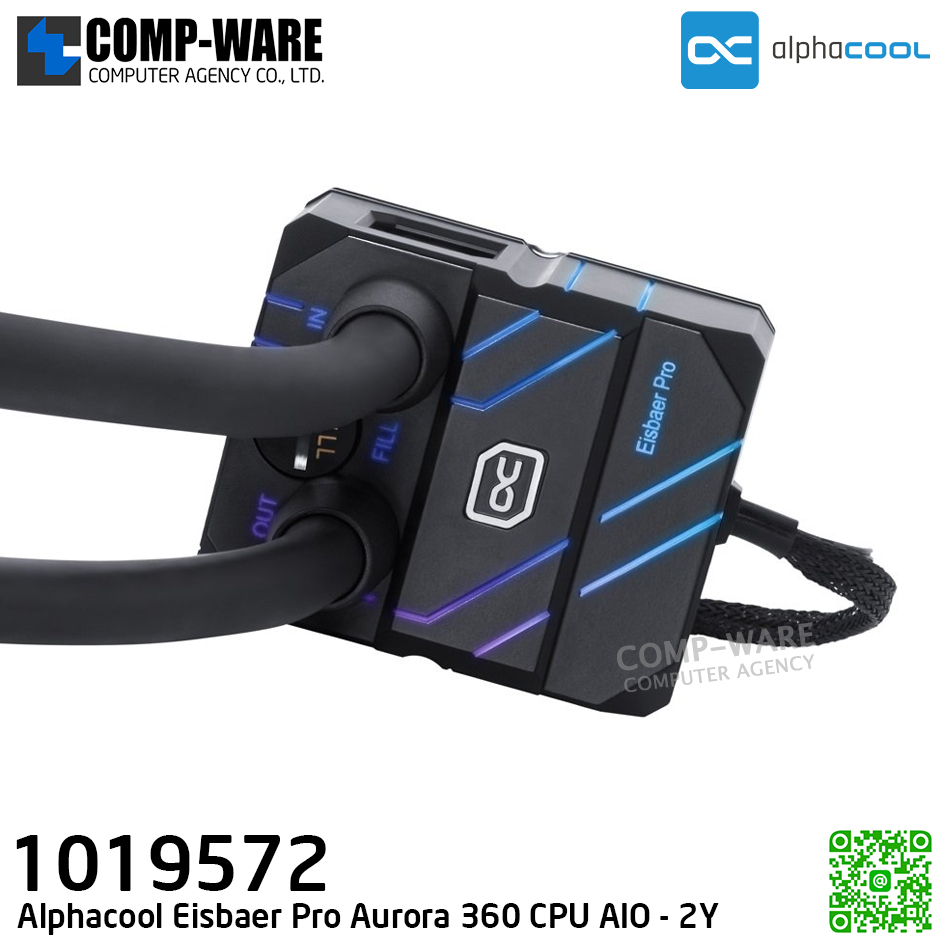 Alphacool Eisbaer Pro Aurora 360 CPU AIO - LIQUID COOLER - 1019572 - 2Y Warranty