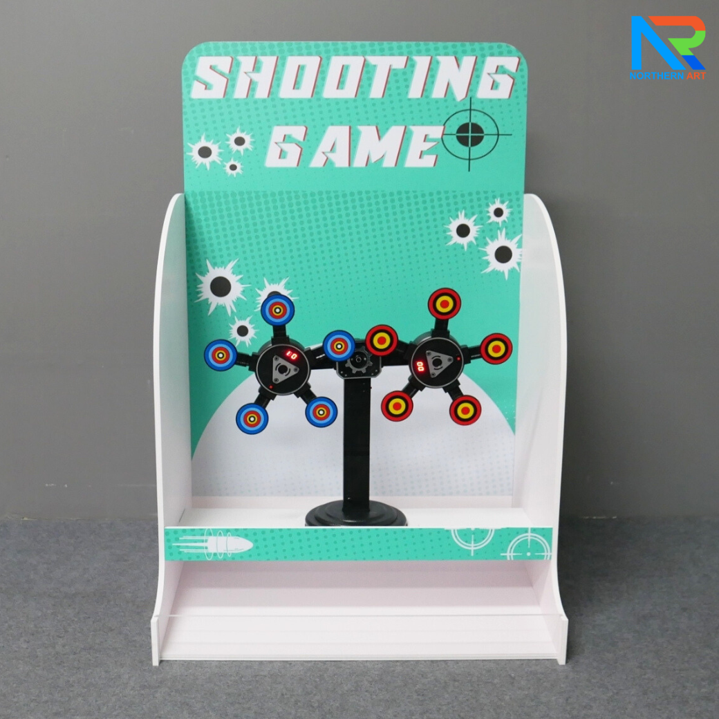 เกมส์ยิงเป้าหมุน เป้าหมุน 360 องศา จำนวน 10 เป้า จอ LED นับคะแนน พร้อมปืนกระสุนโฟม 1 ชุด