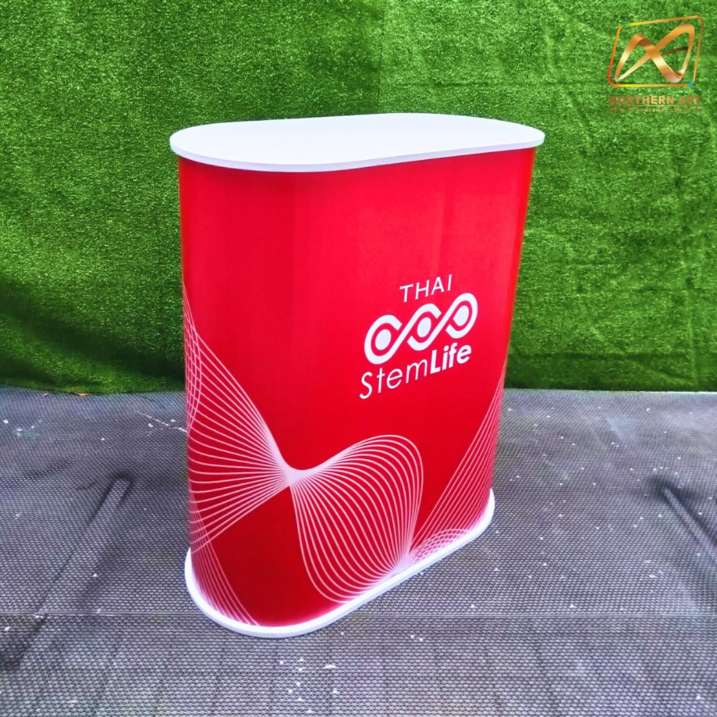 เคาน์เตอร์ออกบูธ ตรงมน TOP สีขาว ขนาด(W)80 x (D)40 x (H)93 cm. ถอดประกอบได้ เคลื่อนย้ายสะดวก