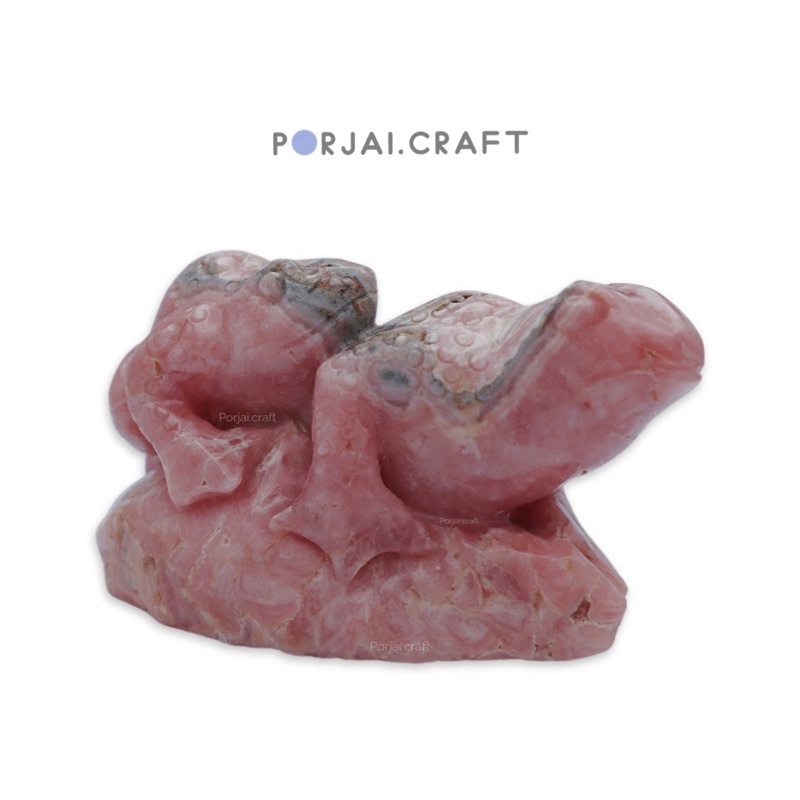 Rhodochrosite frogs carving โรโดโครไซต์แกะสลักกบ