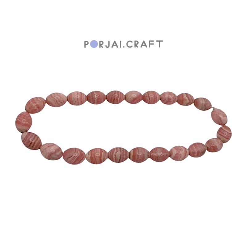 Rhodochrosite oval beads ลูกปัดโรโดโคไซต์ 18mm