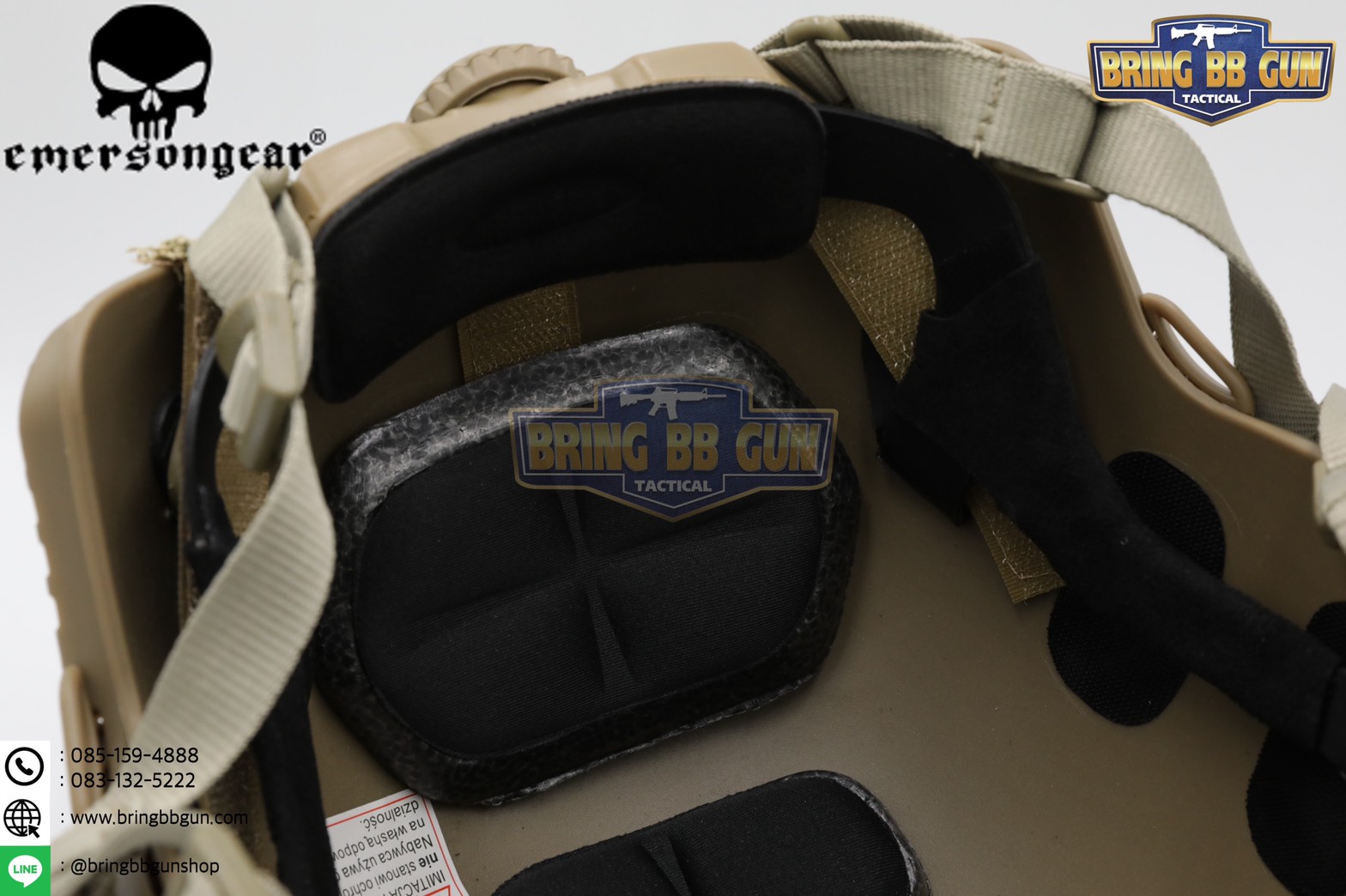 หมวก Fast ยี่ห้อ Emerson + ผ้าคลุมหมวก รุ่น ปรับท้ายทอยได้ (Fast Helmet MH type)