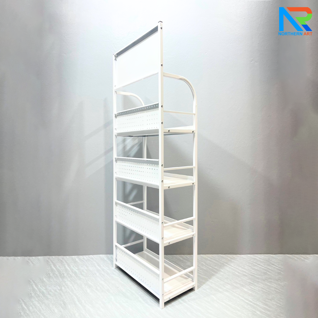 เช่าชั้นวางสินค้าเหล็ก 4 ชั้น สีขาว ขนาด (W)60 x (D)30 x (H)160 ซม. ถอดประกอบได้