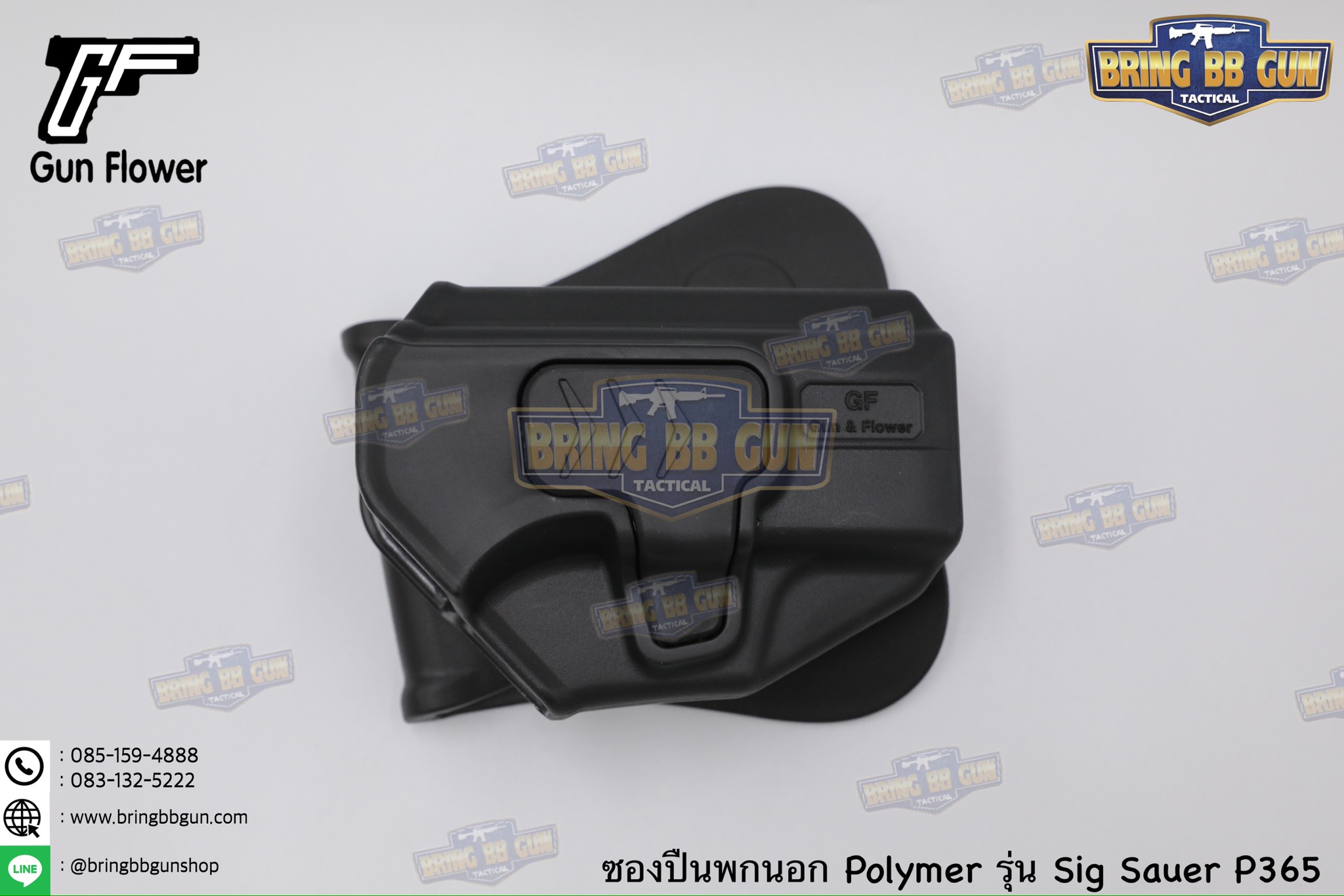 ซองปืนพกนอก Polymer ยี่ห้อ Gun&Flower รุ่น Sig Sauer P365 ผลิตจาก Nylon PA66 แข็งแรง ทนทาน