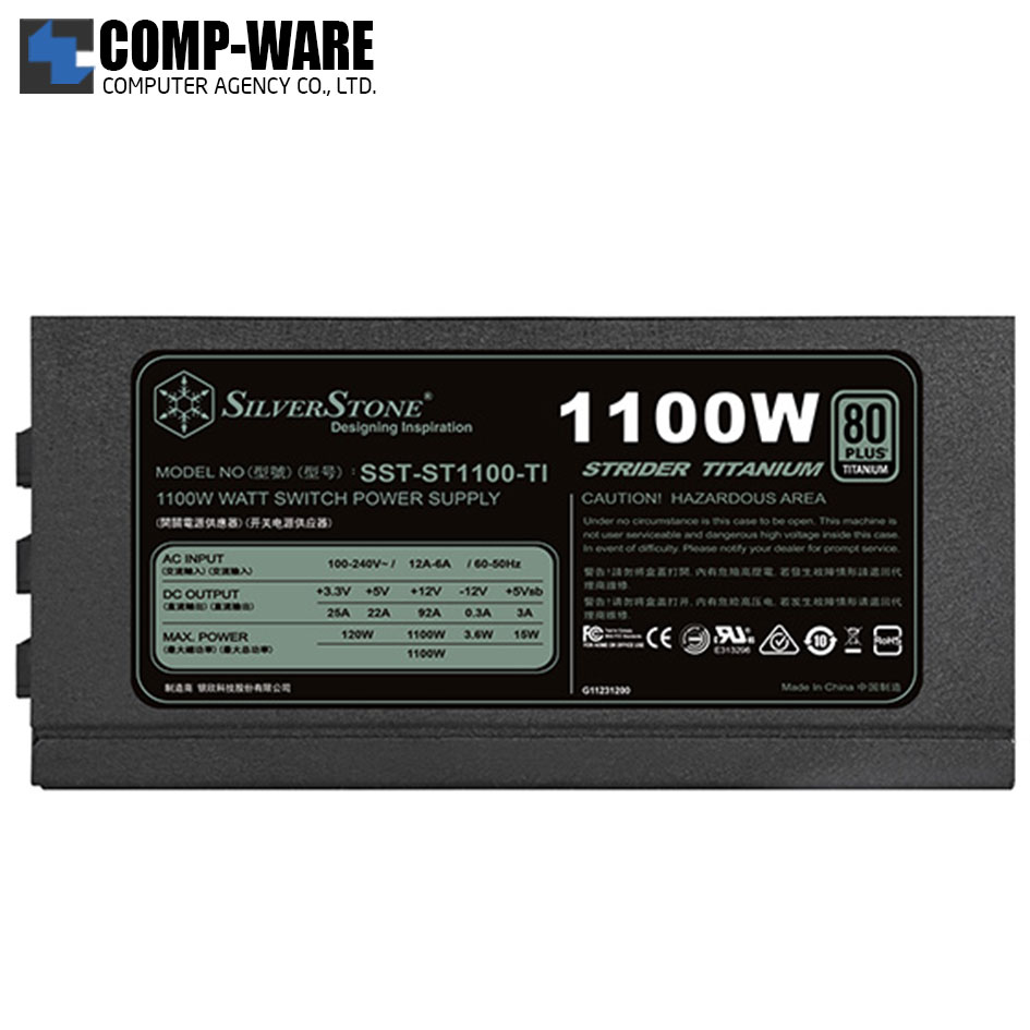 SilverStone Strider ST1100-TI 1100Watt 80Plus Titanium ATX Power Supply