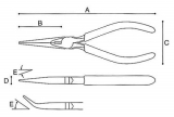Keiba คีมปากแหลม อิเลคทรอนิค ด้ามบางM-616B-6 Made In Japan
