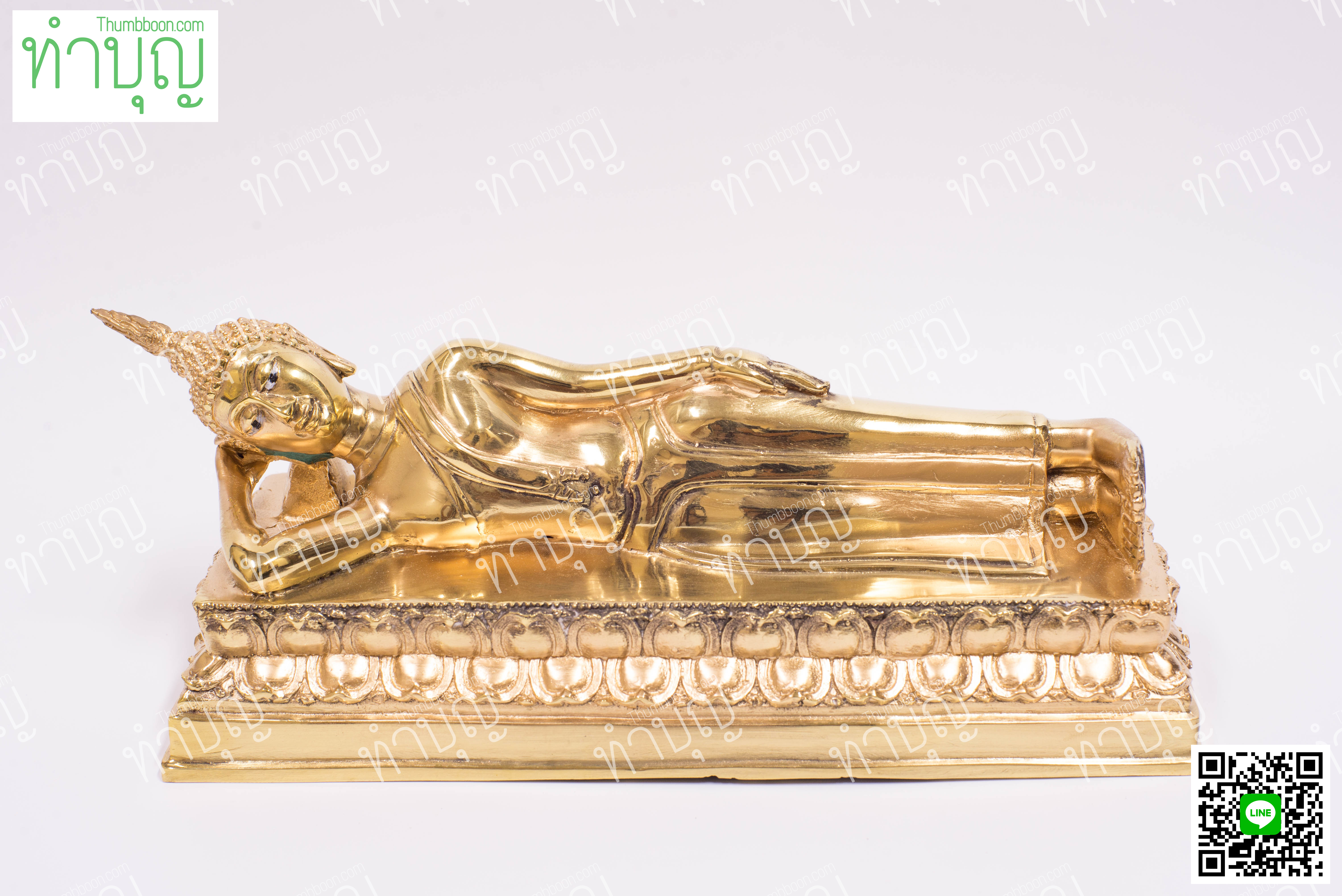 พระประจำวันอังคาร(ปางไสยาสน์) 5" ทองเหลือง