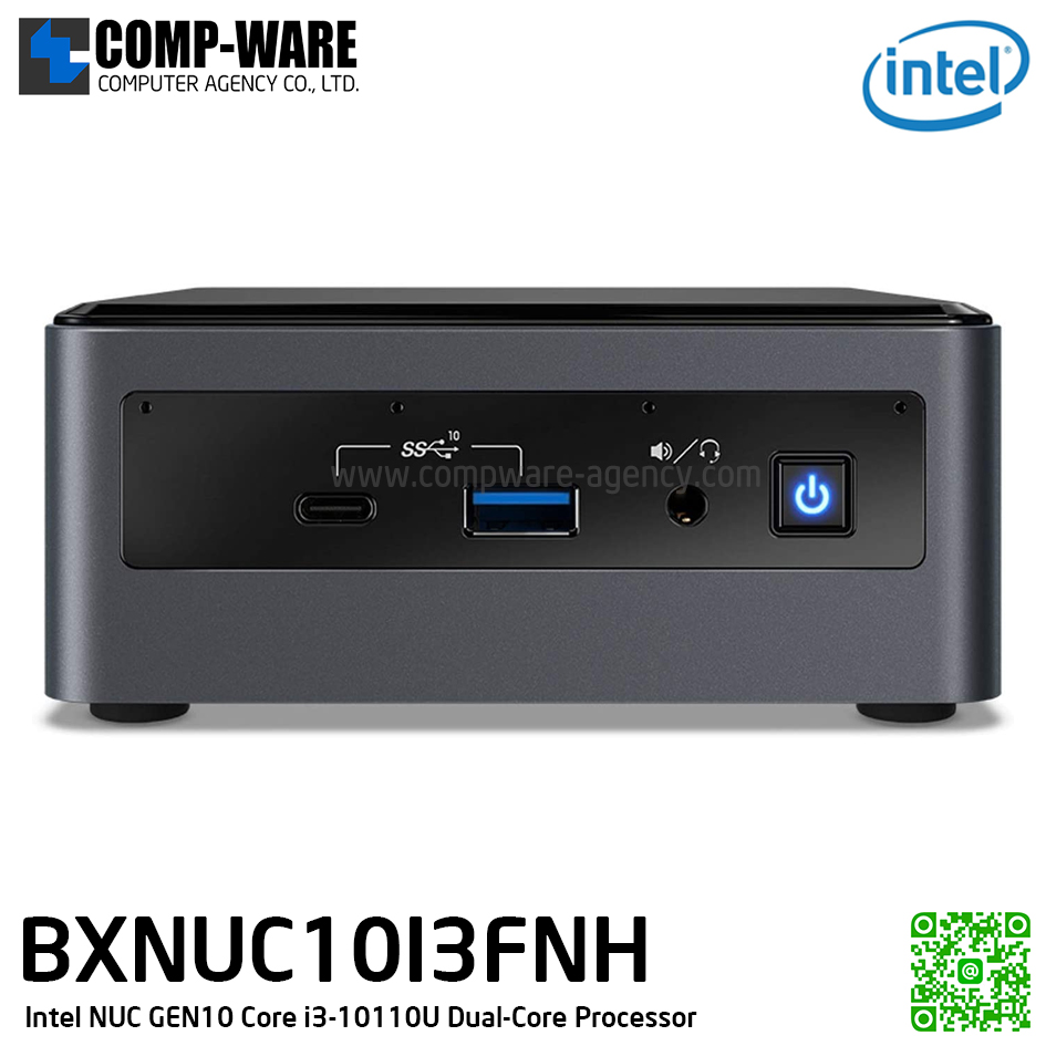 Intel NUC10I3FNH Mini PC NUC Tall Kit - Intel® Core™ i3-10110U (4M Cache, up to 4.10GHz) SODIMM DDR4-2666 (up to 64GB), 1 x M.2 SATA SSD, 1 x 2.5in HDD , No OS [BXNUC10I3FNH1]