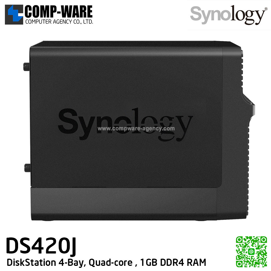 Synology DiskStation (4-Bay) DS420J (1GB DDR4 RAM) Realtek Quad-Core, No HDD