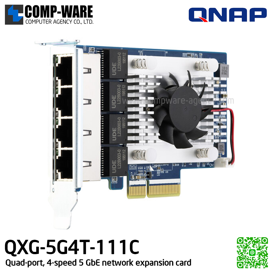 QNAP QXG-5G4T-111C Quad-port, 4-speed 5 GbE network expansion card - Spare Part - 2Y Warranty