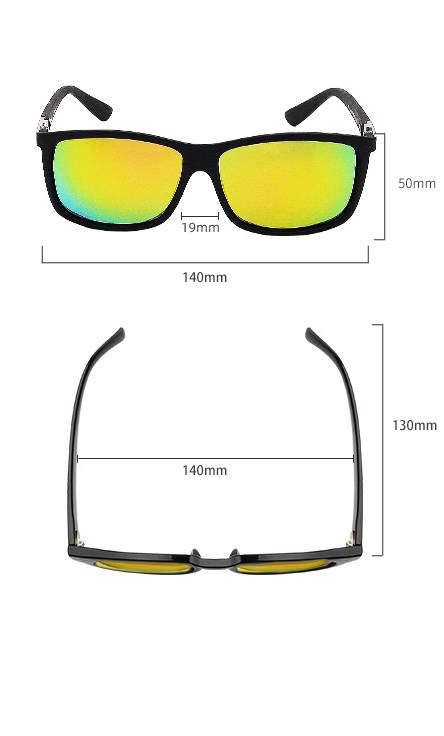 แว่นกันแดด เลนส์ Polarized (เลนส์โพลาไรซ์) รุ่น ทรงกรอบสี่เหลี่ยม