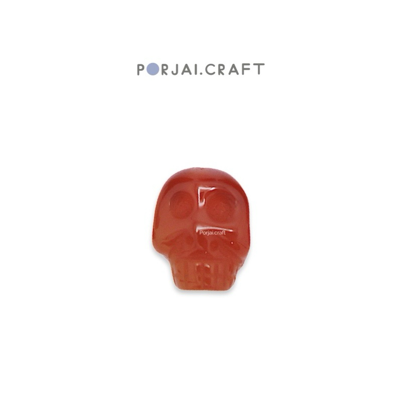 Carnelian Skull Bead ลูกปัดหัวกะโหลกคาร์เนเลี่ยน 11mm