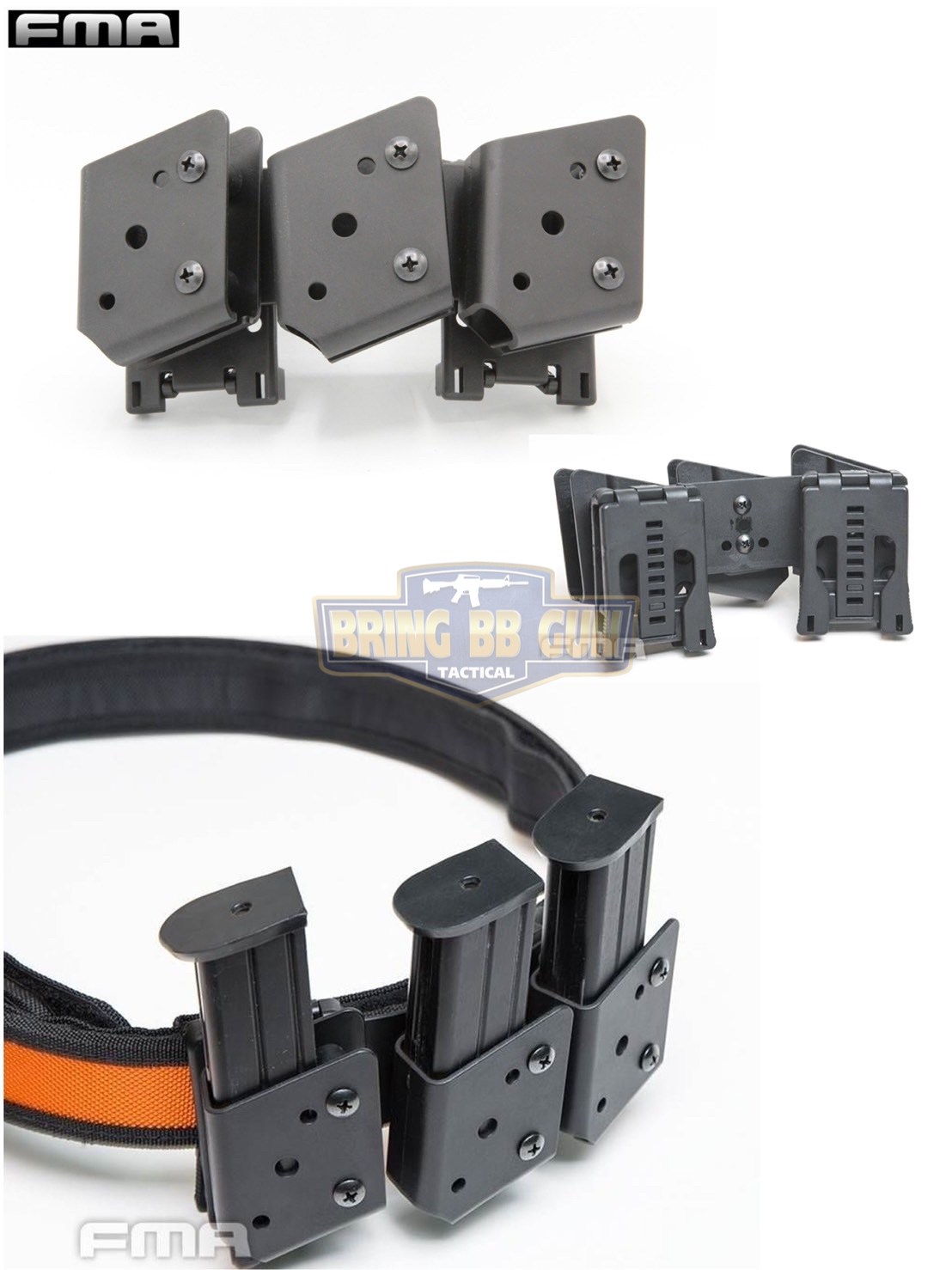 ซองแม็กกาซีนปืนสั้น 9mm.(ซองแม็กกาซีนปืนสั้นสามช่อง) (IPSC pouch for 9mm.) FMA