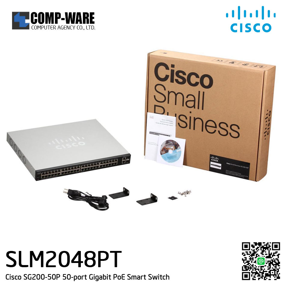 Cisco SG200-50P 50-port Gigabit PoE Smart Switch SLM2048PT-EU Z270-WS