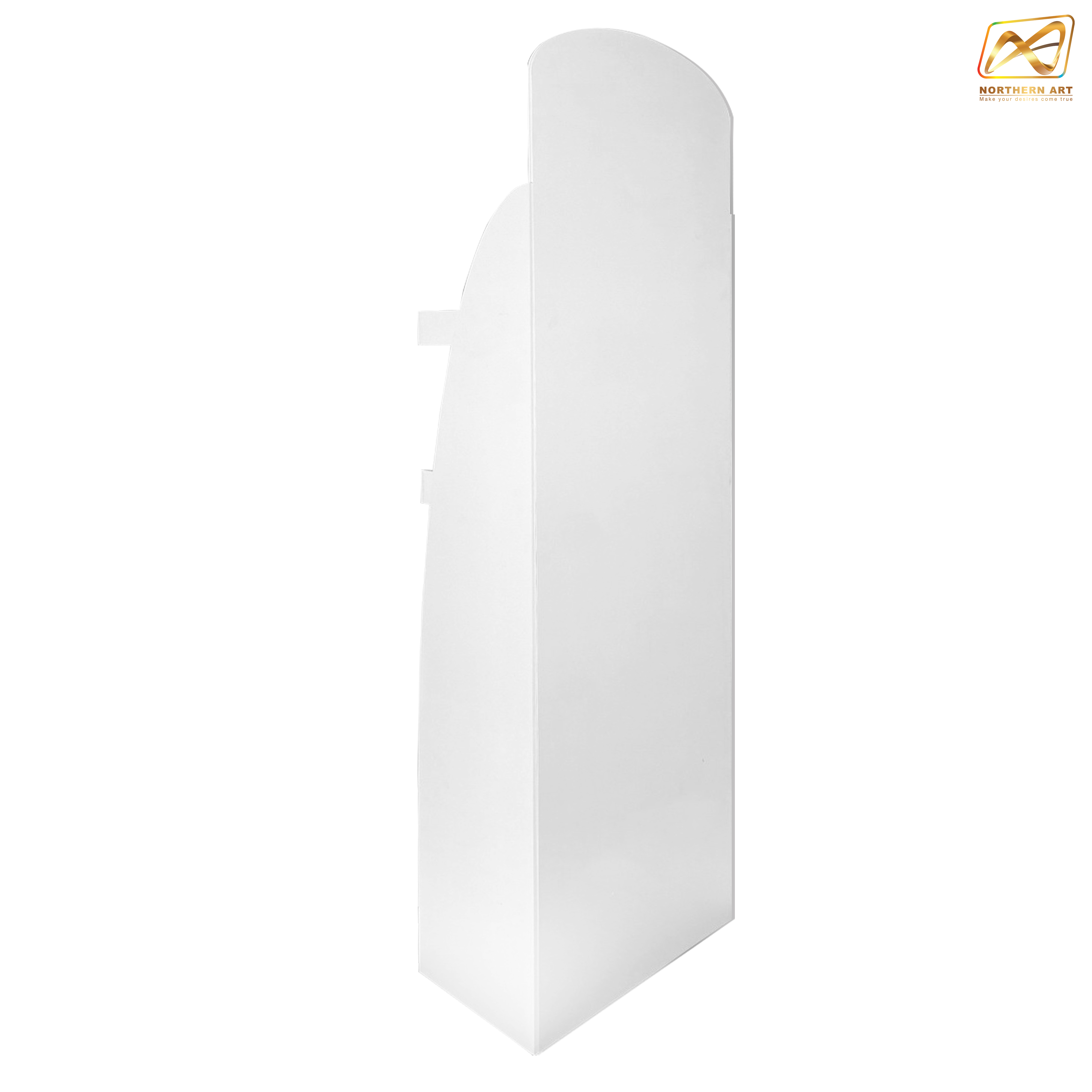 ชั้นวางสินค้าพลาสวูด 4 ชั้น ขนาด (W)44 x (D)25 x (H)150 ซม. พร้อมงานพิมพ์ พลาสวูดหนา 8 มม.