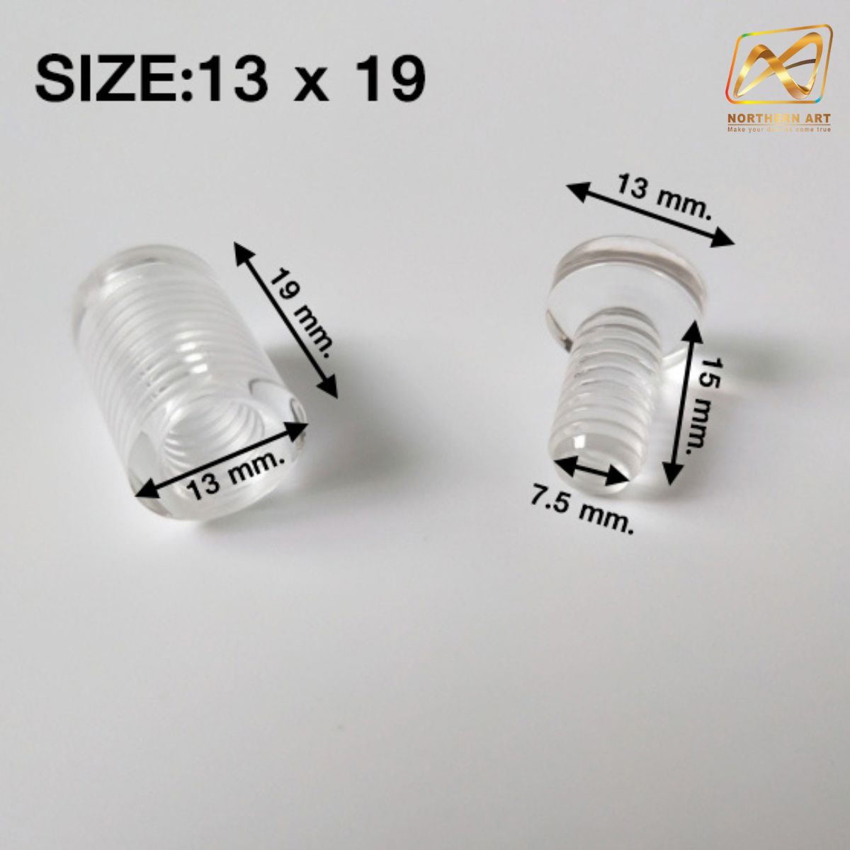 หมุดลอยอะคริลิคใส ยึดกรอบภาพ หมุดยึดกระจก ขนาด : 13*19 mm. (สั่งขั้นต่ำ 12 อัน)