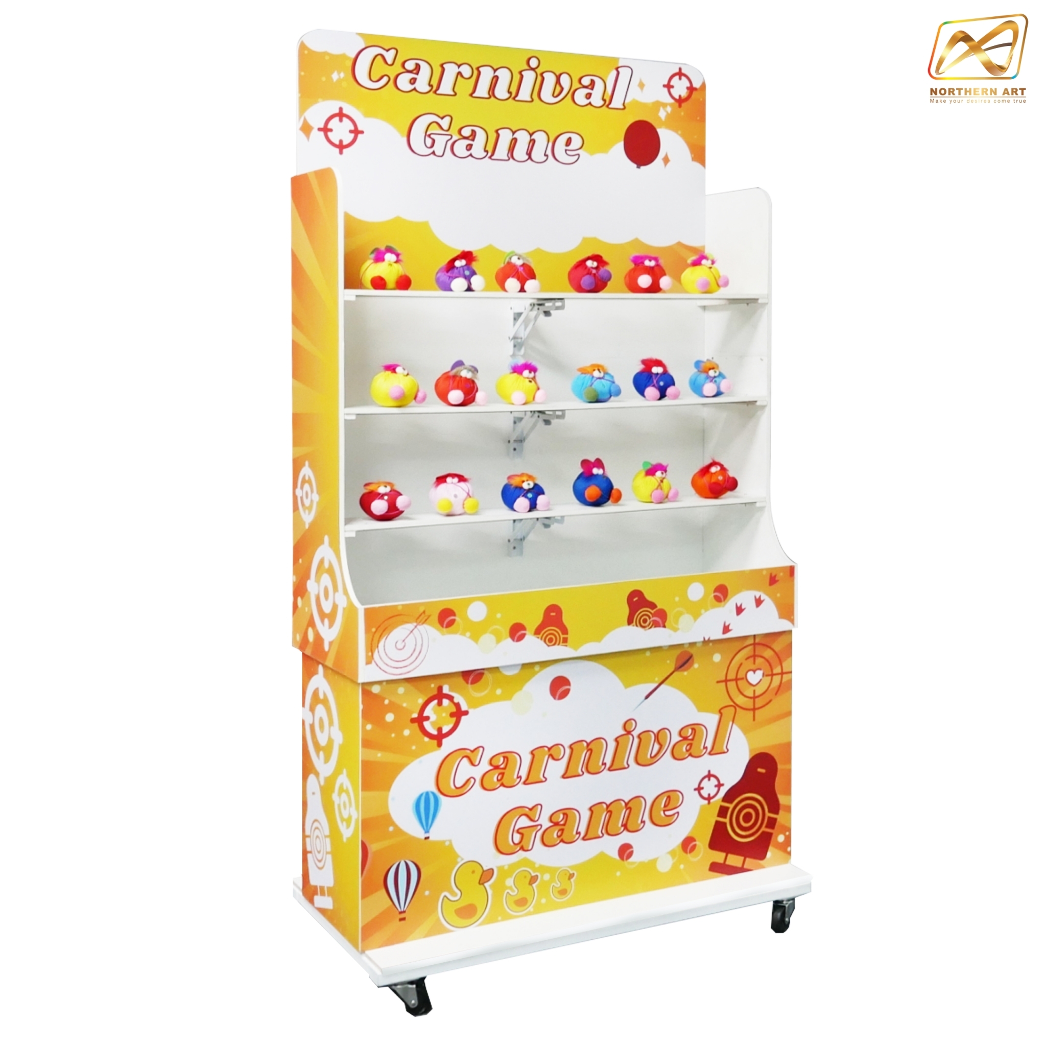CARNIVAL GAME เกมส์ปาตุ๊กตา ขนาดโครง (W) 90 x (L)50 x (H)176 cm. พร้อมตุ๊กตา 18 ตัว และบอลโฟม 12 ลูก