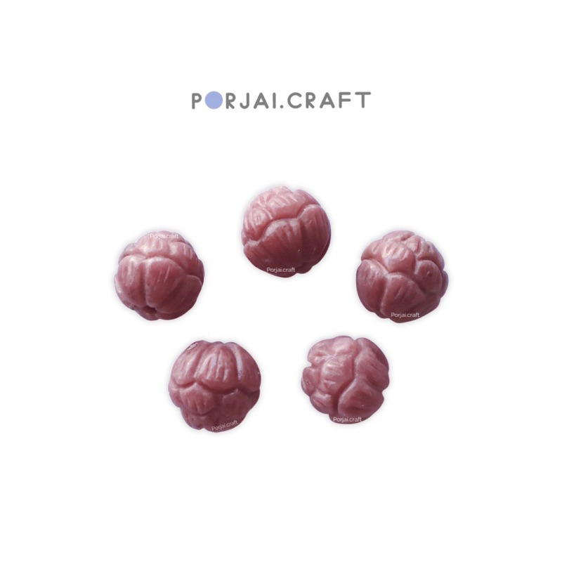 Rhodonite Lotus Bead ลูกปัดดอกบัวโรโดไนต์