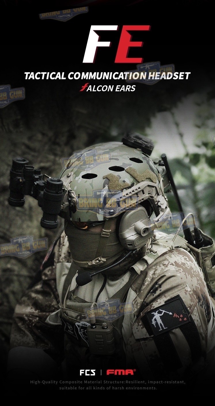 หูฟังสื่อสารตัดเสียงได้ FCS Falcon ยี่ห้อ FMA (FCS Falcon Ears Tactical Communication Headset)