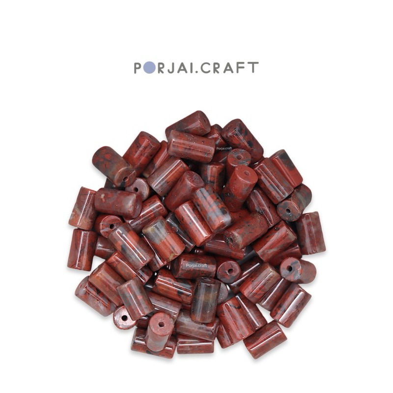Brecciated Jasper Tube Beads ลูกปัดแจสเปอร์ 9mm