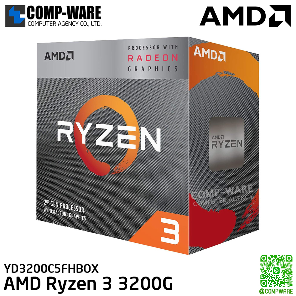 AMD Ryzen 3 3200G, with Wraith Stealth Cooler, CPU Processor, 3Y Warranty, YD3200C5FHBOX